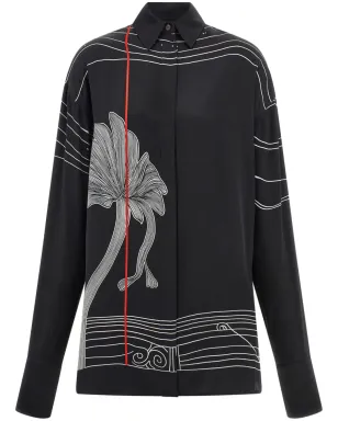 Ferragamo 花柄プリントシャツ ブラック - サムネイル1