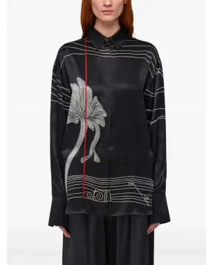 Ferragamo 花柄プリントシャツ ブラック - サムネイル3