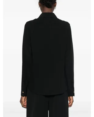 Stella McCartney ポインテッドカラー シルク シャツ ブラック - サムネイル4