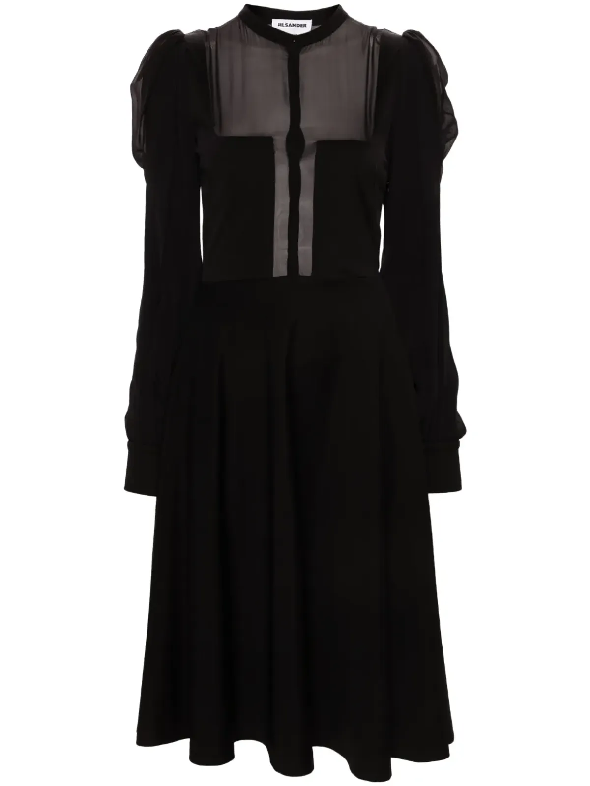 Jil Sander Pre-Owned 2020年パネルドミディシャツドレス - ブラック - 画像1