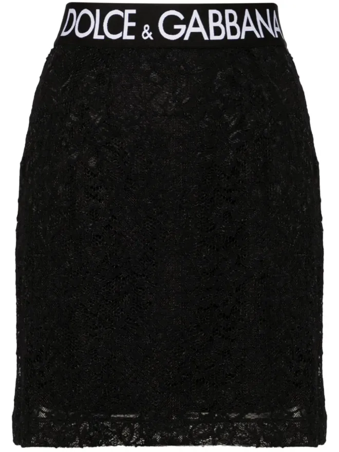 Dolce & Gabbana Dolce & Gabbana 花柄レース ミニスカートの商品画像