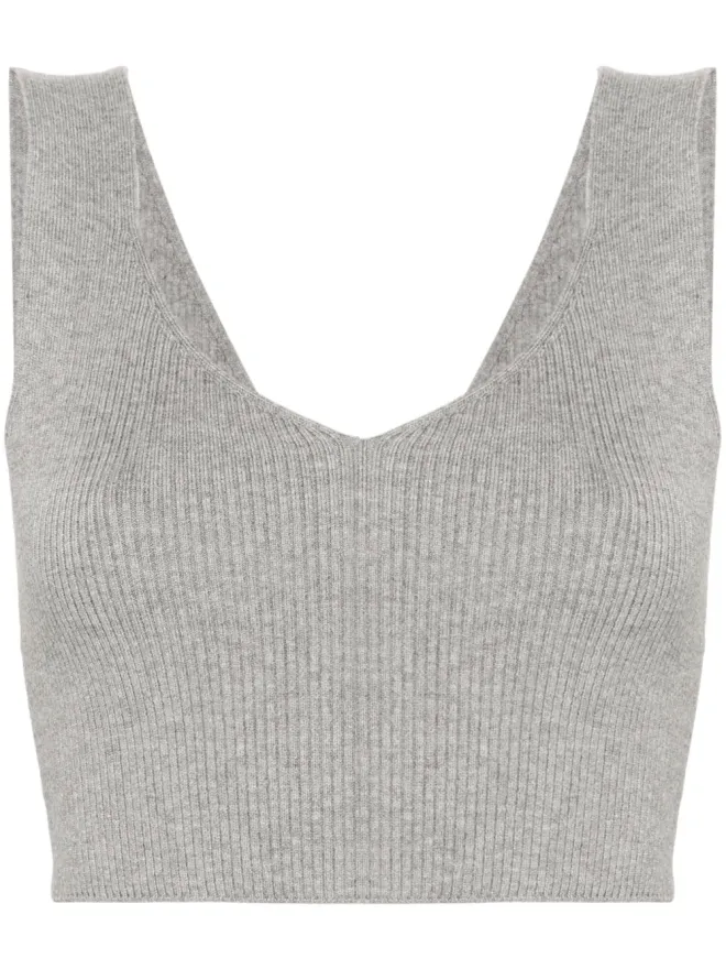 TWINSET TWINSET ribbed crop top - Greyの商品画像