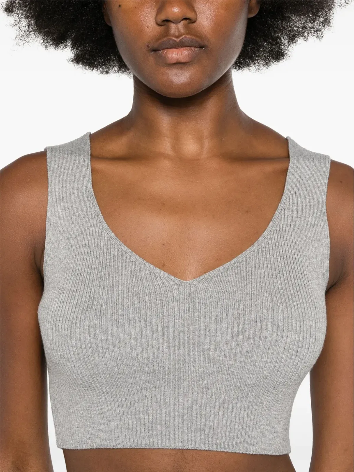 TWINSET ribbed crop top - Grey - 画像5