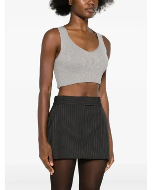 TWINSET ribbed crop top - Grey - サムネイル3