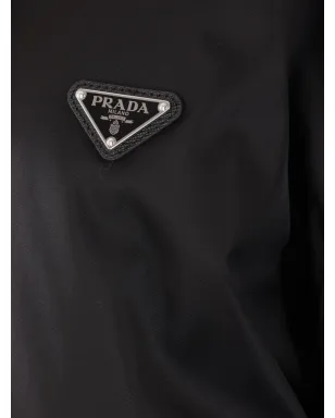 Prada Re-Nylon 三角ロゴ フード付きジャケット - ブラック - サムネイル4