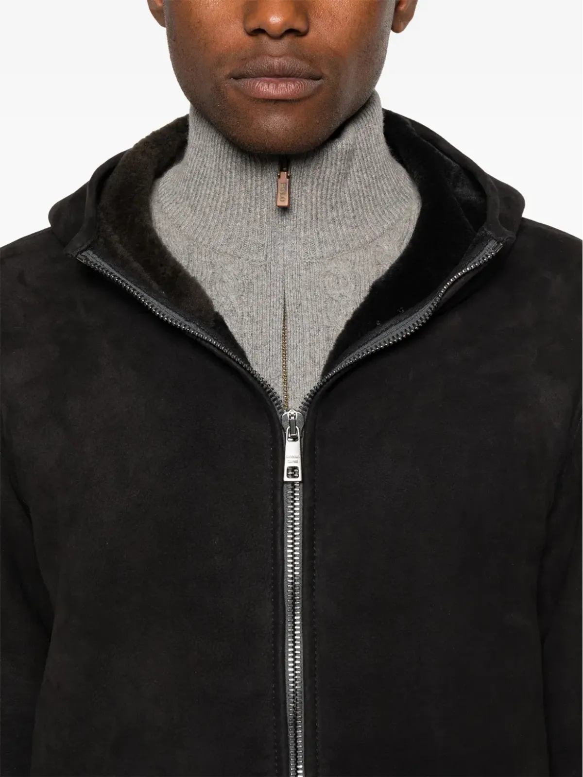 Giorgio Brato フ hooded leather jacket ブラック - 画像5