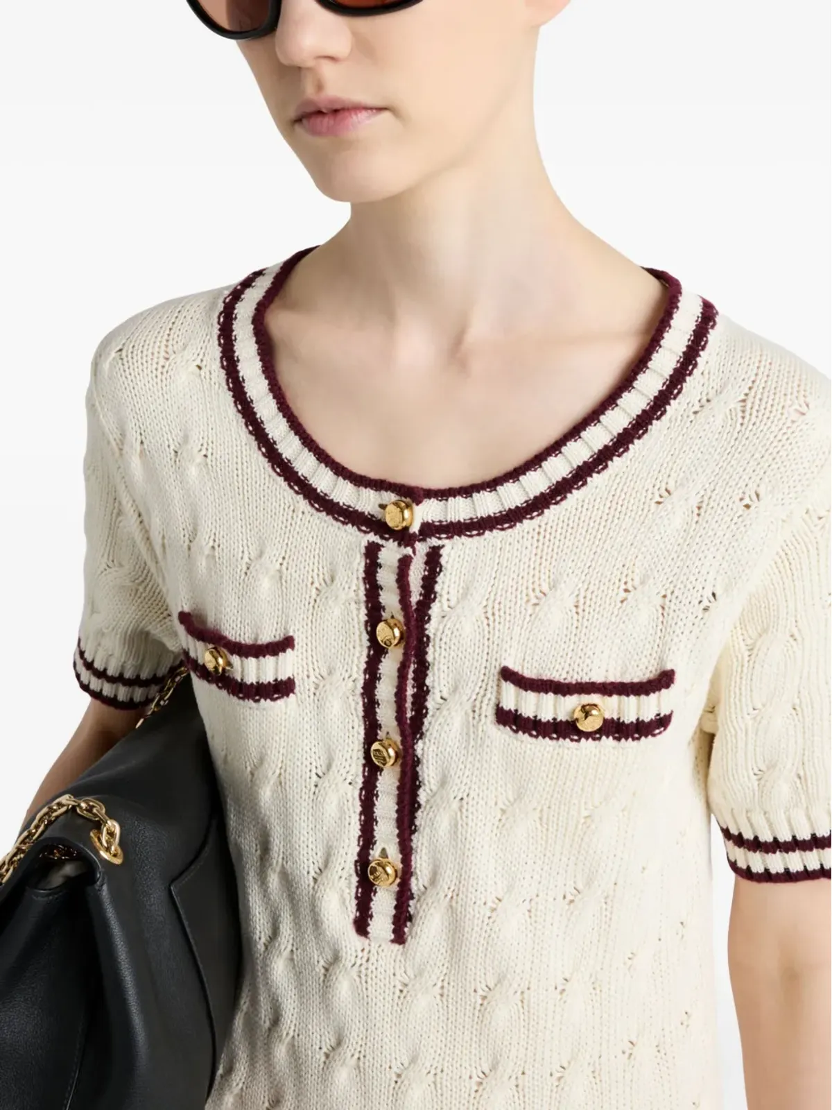 Prada ラウンドネックニットコットンミニドレス - ホワイト - 画像5