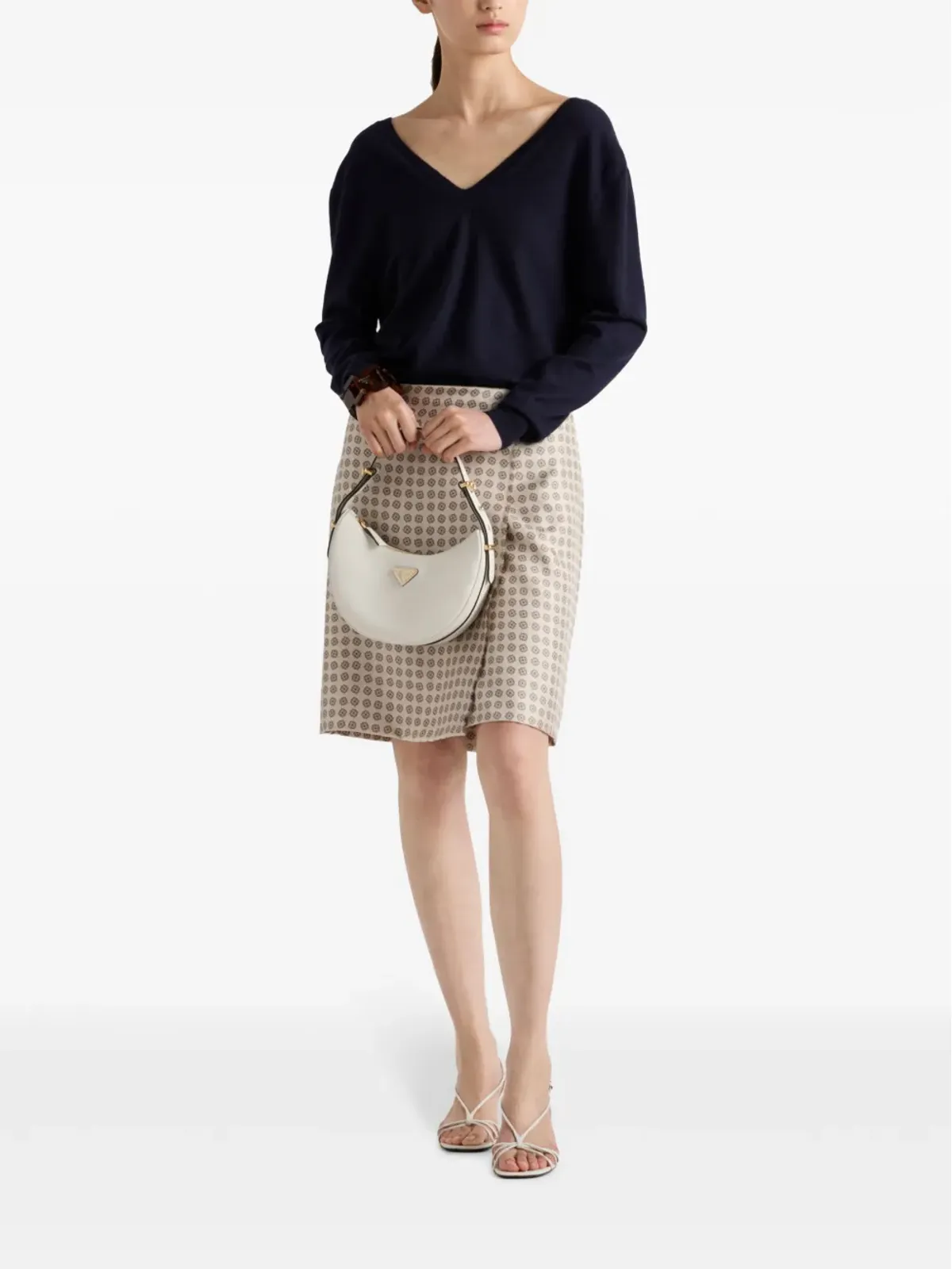 Prada Vネックカシミアセーター ブルー - 画像2