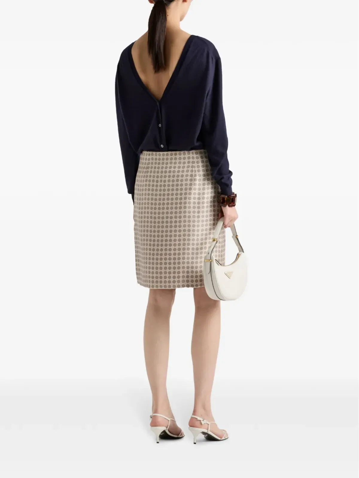 Prada Vネックカシミアセーター ブルー - 画像3