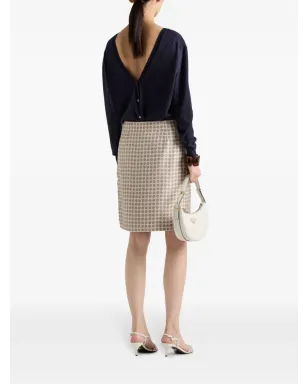 Prada Vネックカシミアセーター ブルー - サムネイル3