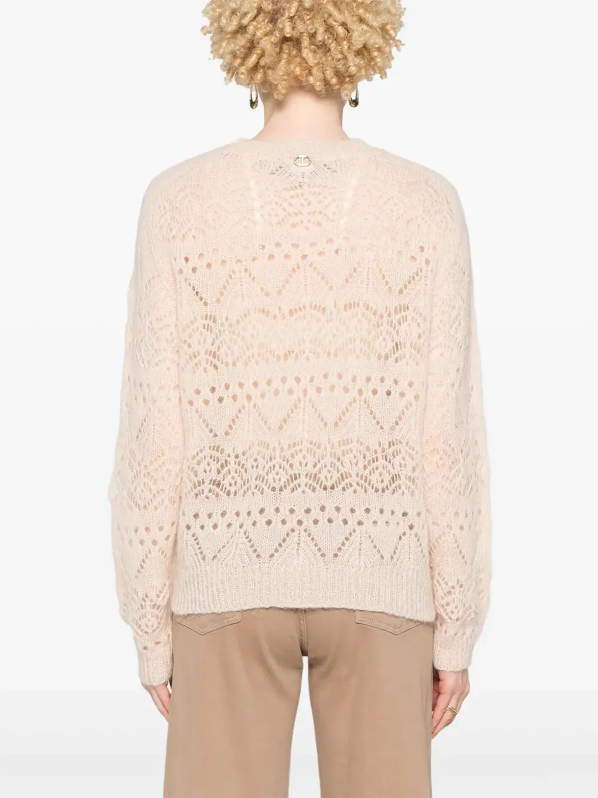 TWINSET オープンワーククロシェ編みセーター - ニュートラルカラー - 画像4