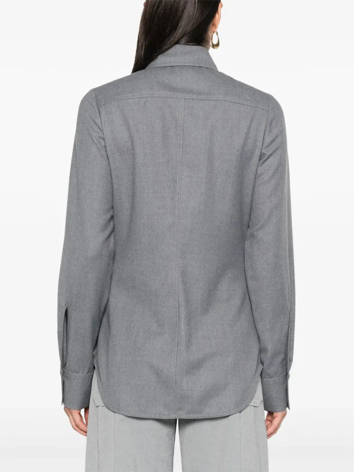 Stella McCartney クラスプ装飾ウールシャツ - グレー - 画像4