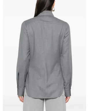 Stella McCartney クラスプ装飾ウールシャツ - グレー - サムネイル4