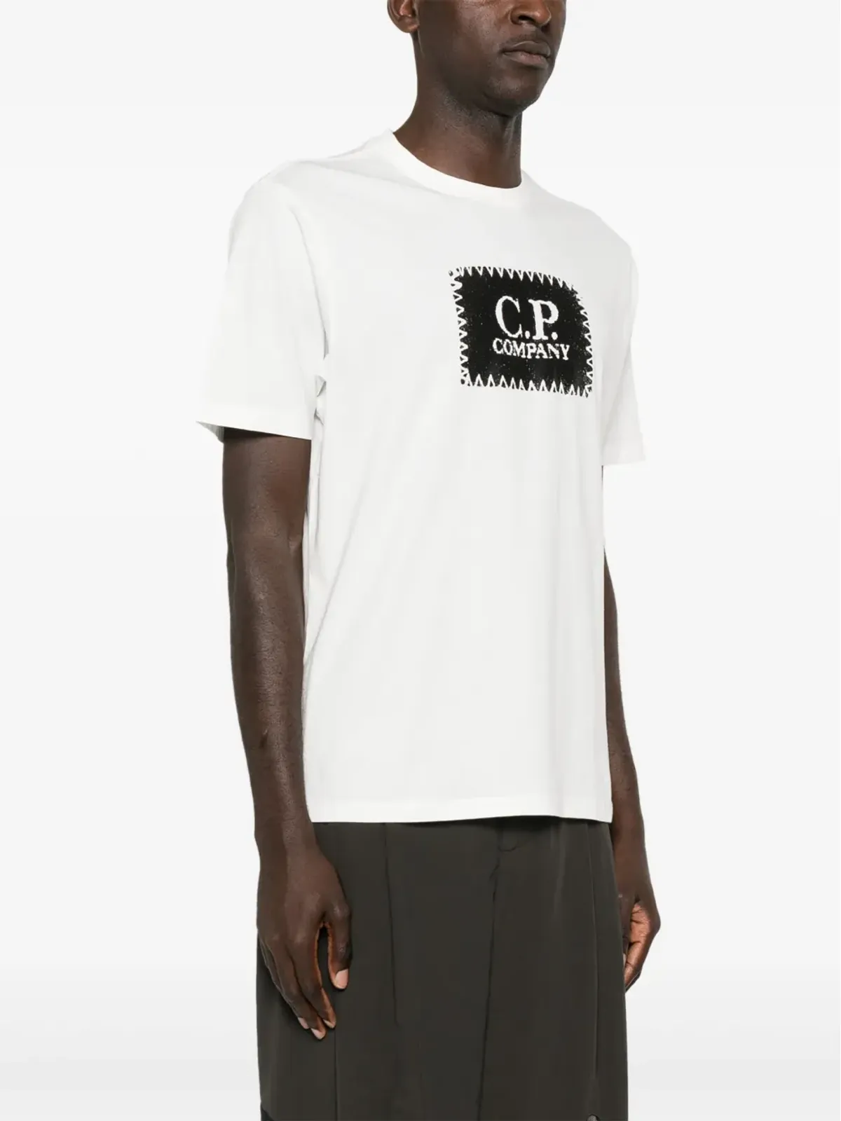 C.P. Company ラベルスタイルのロゴ入り ジャージーTシャツ - ホワイト - 画像3
