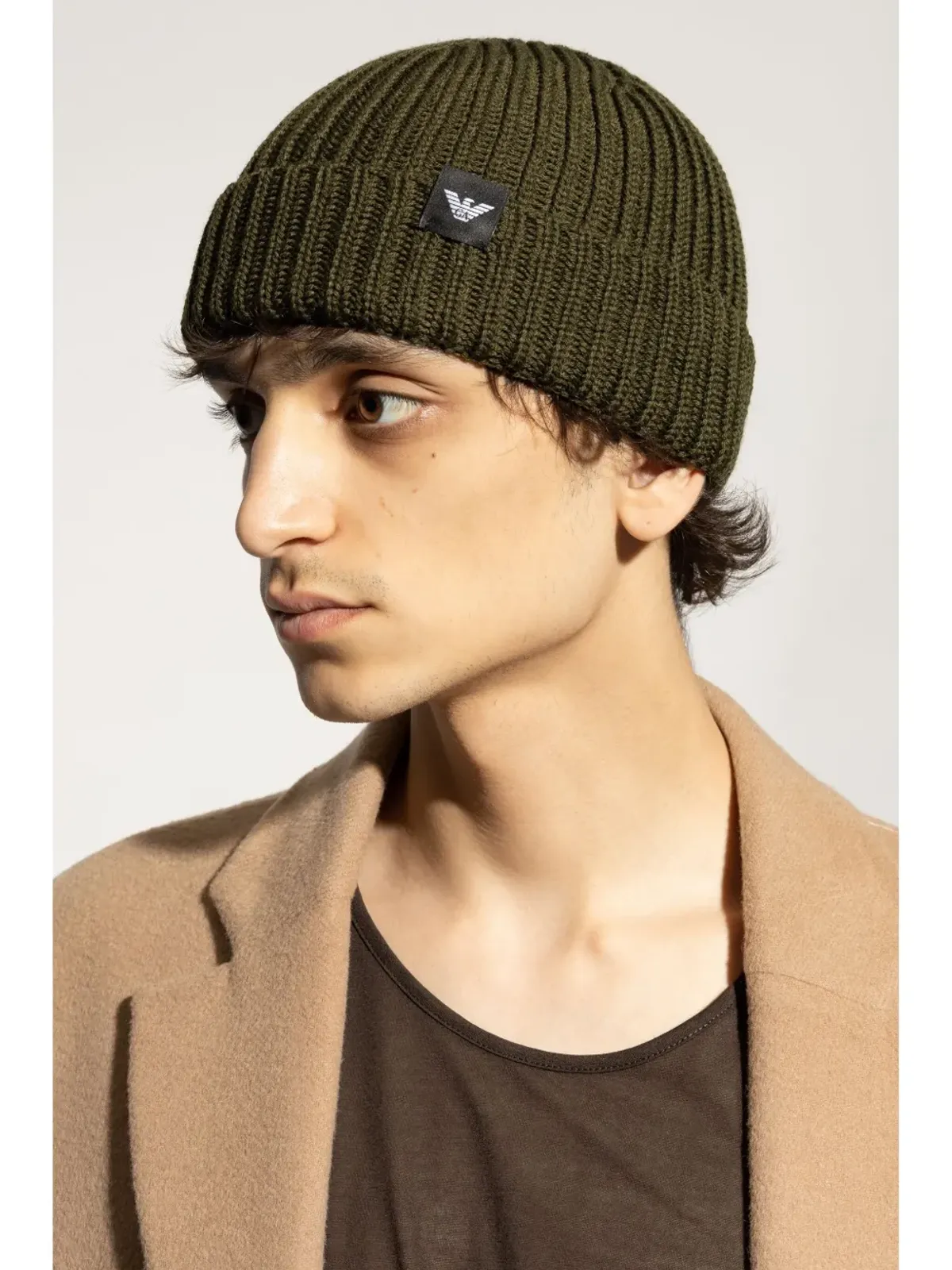 Emporio Armani ロゴパッチ付きニット帽 - 画像2