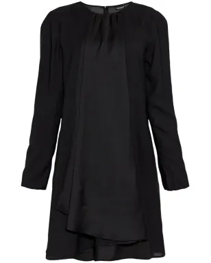 Emporio Armani ラッフルディテール サテン ドレス - ブラック - サムネイル1