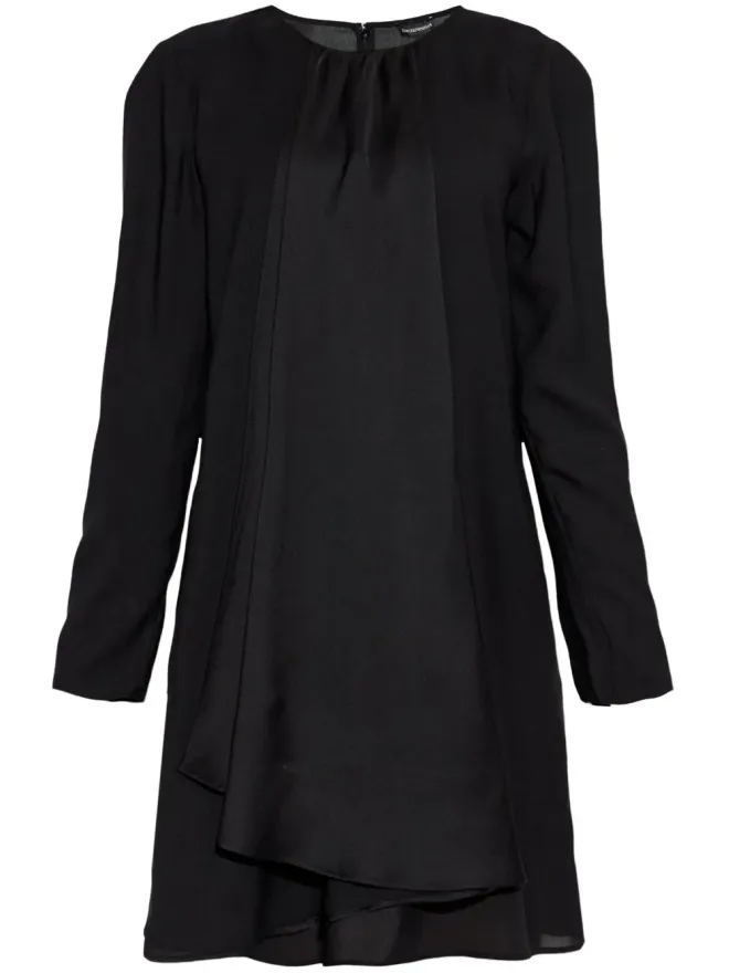Emporio Armani Emporio Armani ラッフルディテール サテン ドレス - ブラックの商品画像