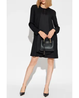 Emporio Armani ラッフルディテール サテン ドレス - ブラック - サムネイル2