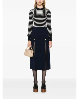 AMI Paris リブ編みストライプ柄ニットセーター ブルー - サムネイル2