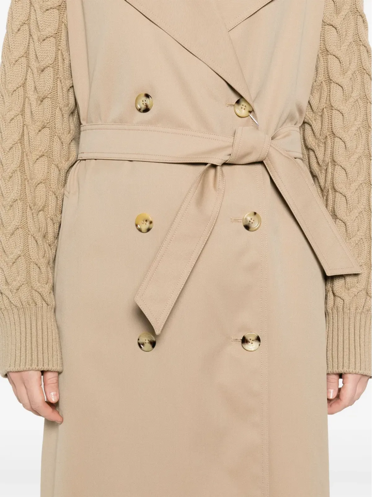 Max Mara 撥水性ギャバジン トレンチコート ブラウン - 画像5