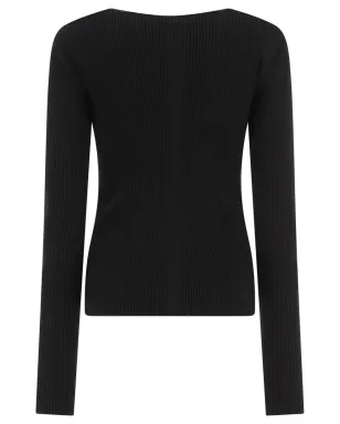 Rick Owens DRKSHDW リブ編みトップス - ブラック - サムネイル2