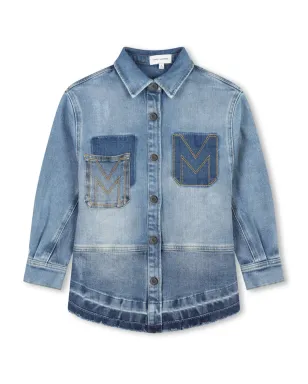 Marc Jacobs Kids パッチワークデザイン デニムシャツ - ブルー - サムネイル1
