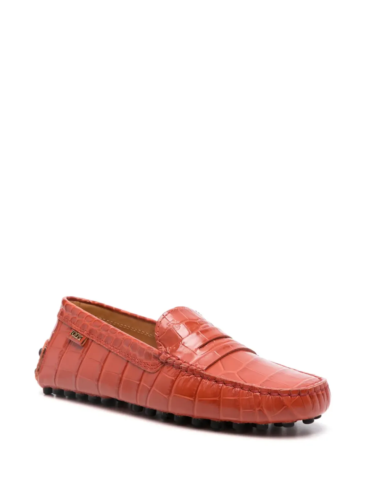 Tod's Gommino クロコダイルエフェクト ローファー オレンジ - 画像2
