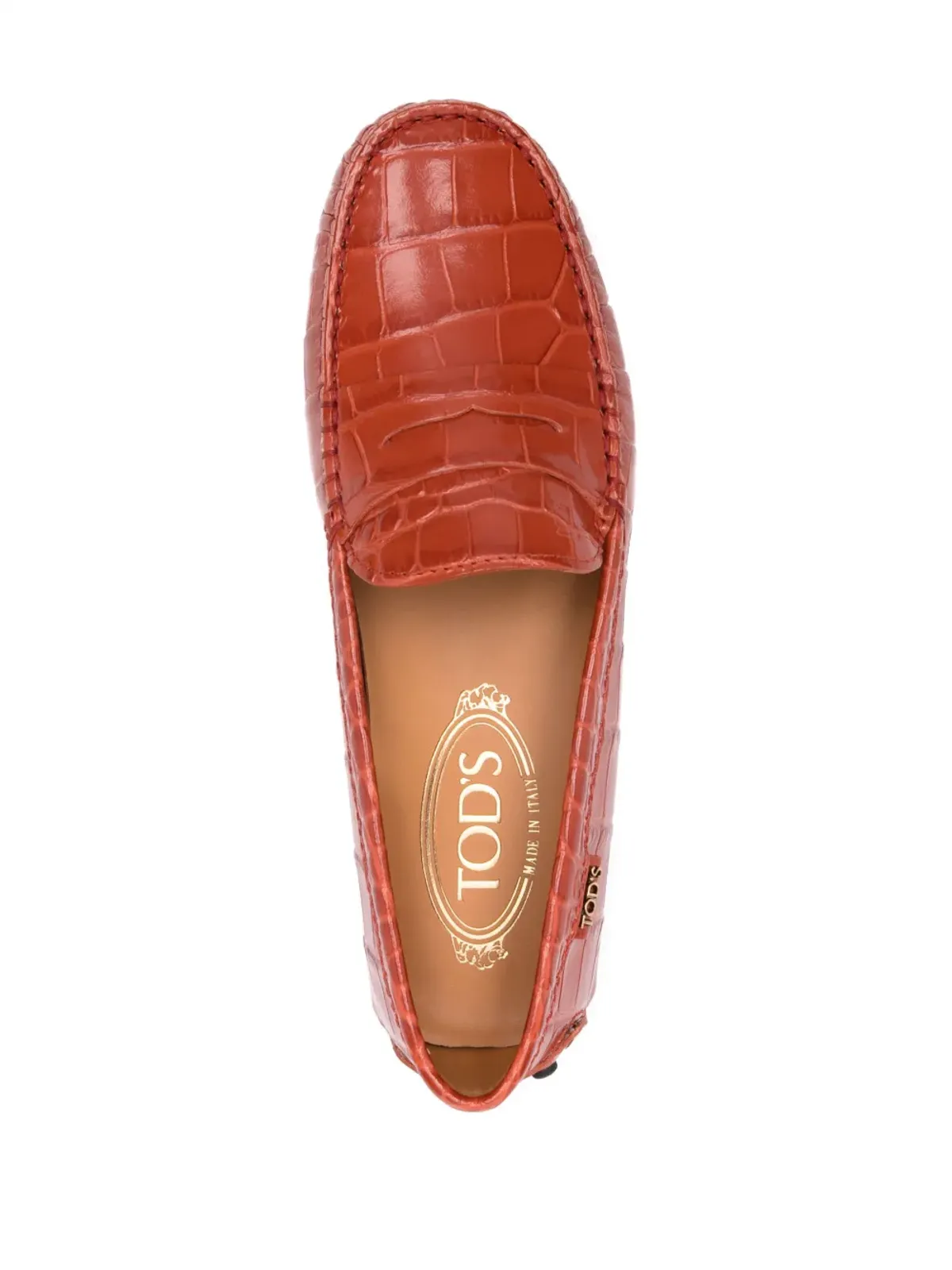 Tod's Gommino クロコダイルエフェクト ローファー オレンジ - 画像4