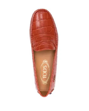 Tod's Gommino クロコダイルエフェクト ローファー オレンジ - サムネイル4