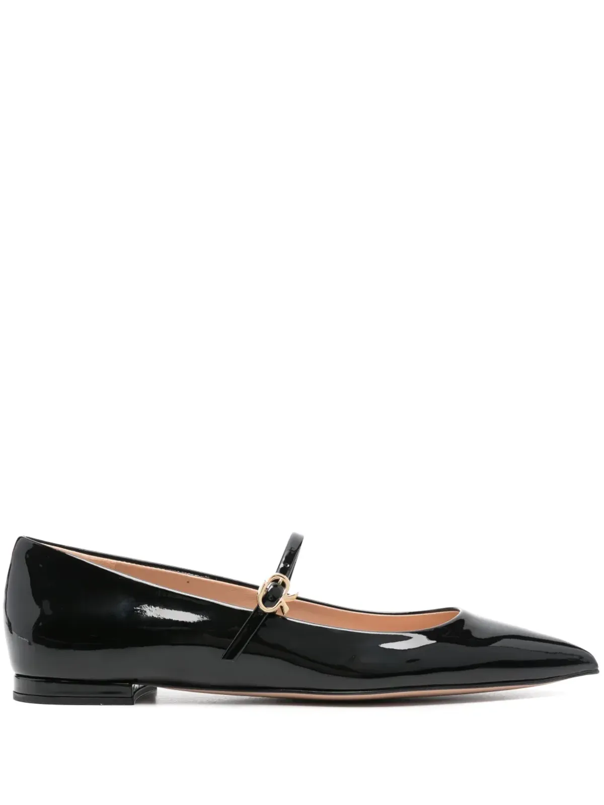 Gianvito Rossi リボン・ジェーン バレエシューズ ブラック - 画像1