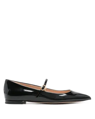 Gianvito Rossi リボン・ジェーン バレエシューズ ブラック - サムネイル1