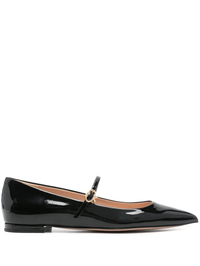 Gianvito Rossi Gianvito Rossi リボン・ジェーン バレエシューズ ブラックの商品画像