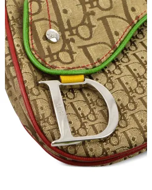 ビンテージ Christian Dior バッグ 2004年 ラスタカラー トロッター・サドルショルダーバッグ ブラウン - サムネイル5