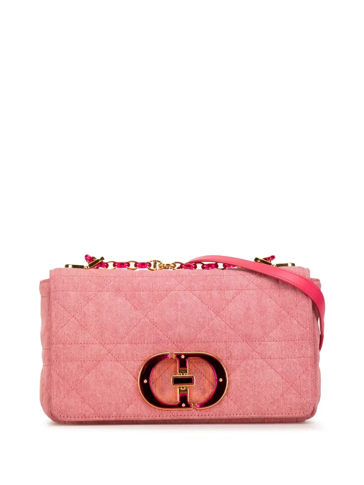 Christian Dior ビンテージ 2022 ミディアム マクロカナージュ デニム カロ クロスボディ バッグ - ピンク - 画像1