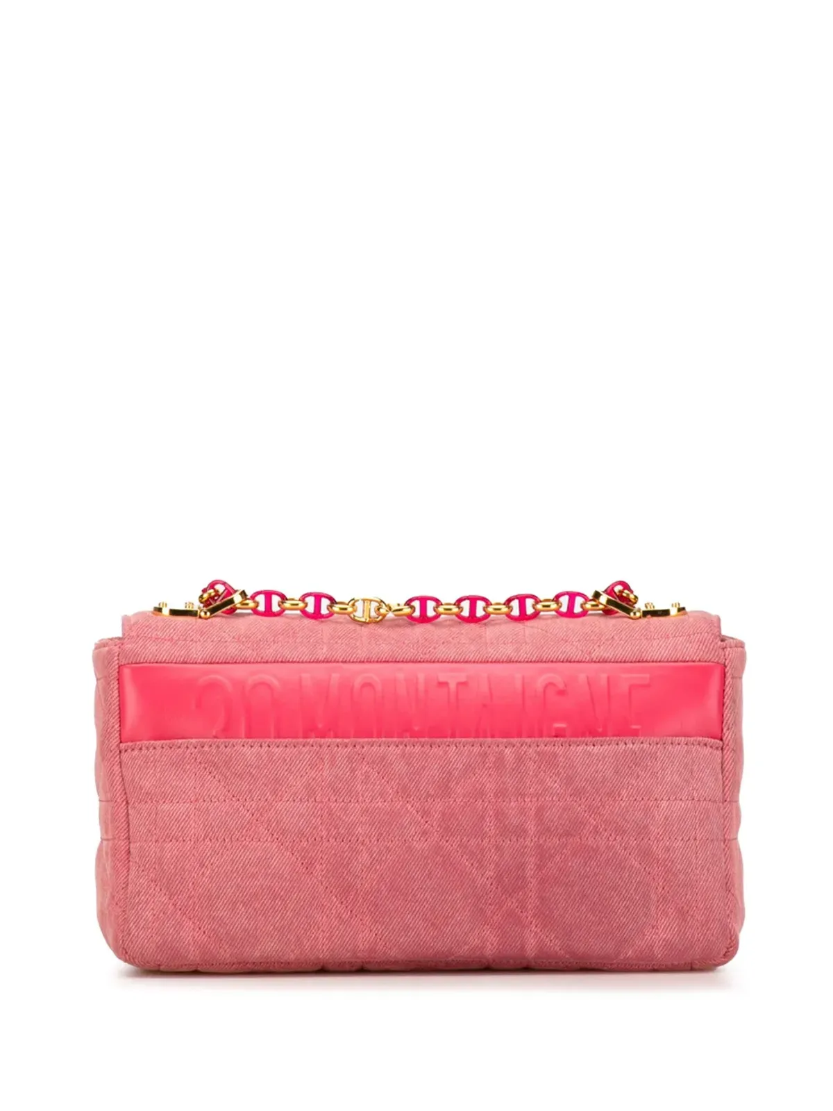 Christian Dior ビンテージ 2022 ミディアム マクロカナージュ デニム カロ クロスボディ バッグ - ピンク - 画像2