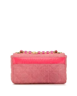 Christian Dior ビンテージ 2022 ミディアム マクロカナージュ デニム カロ クロスボディ バッグ - ピンク - サムネイル2