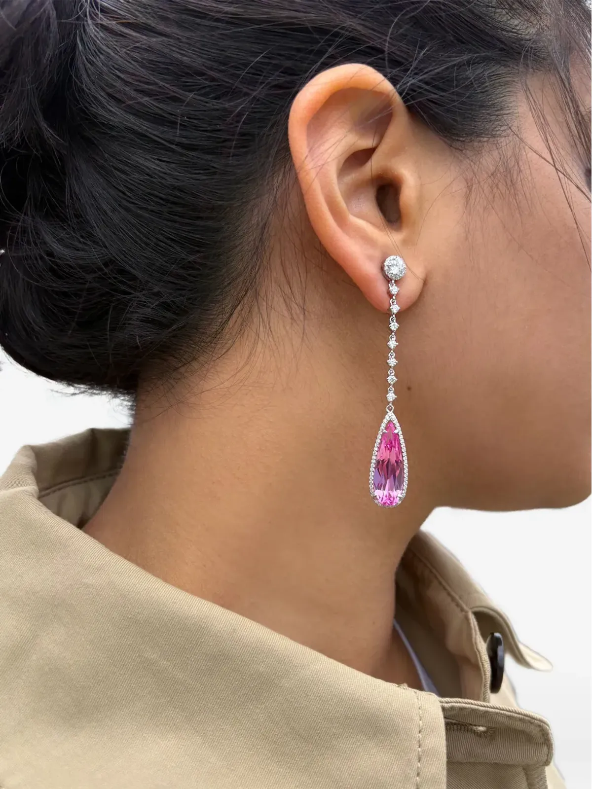 Juwelina Paris Un Moment Rose イヤリング（シルバー） - 画像2