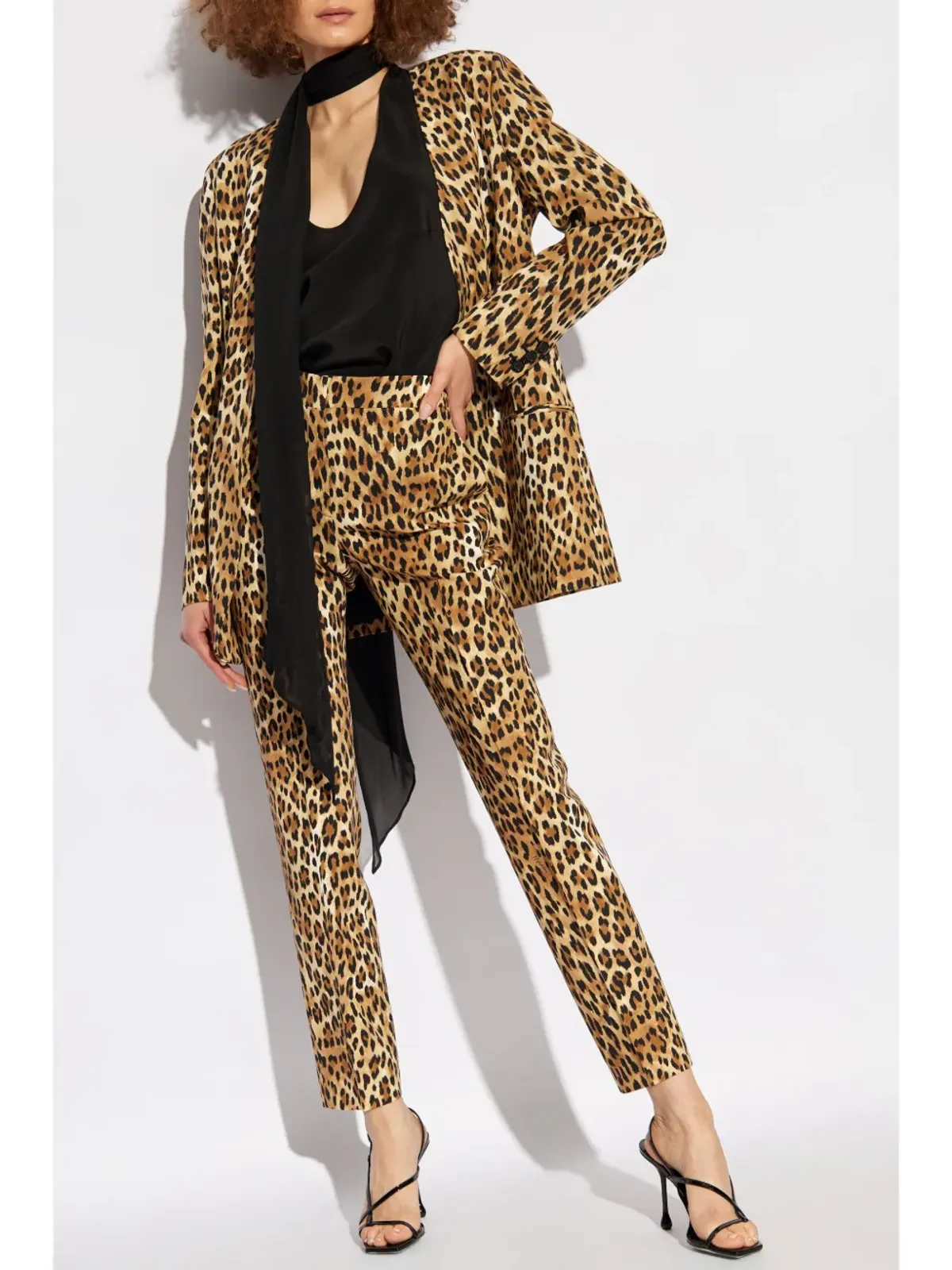 Moschino レオパード柄ブレザー ブラウン - 画像2