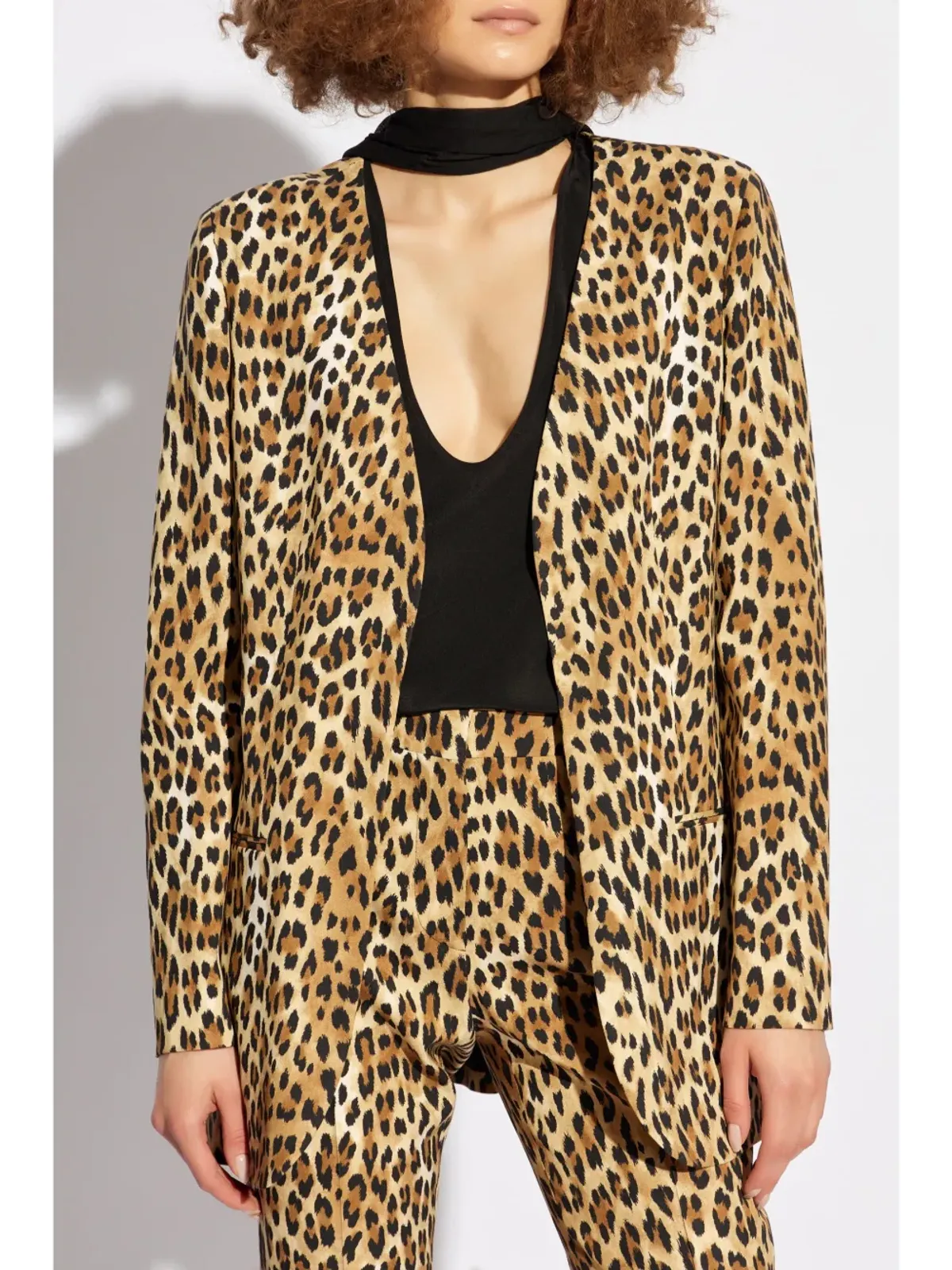 Moschino レオパード柄ブレザー ブラウン - 画像3
