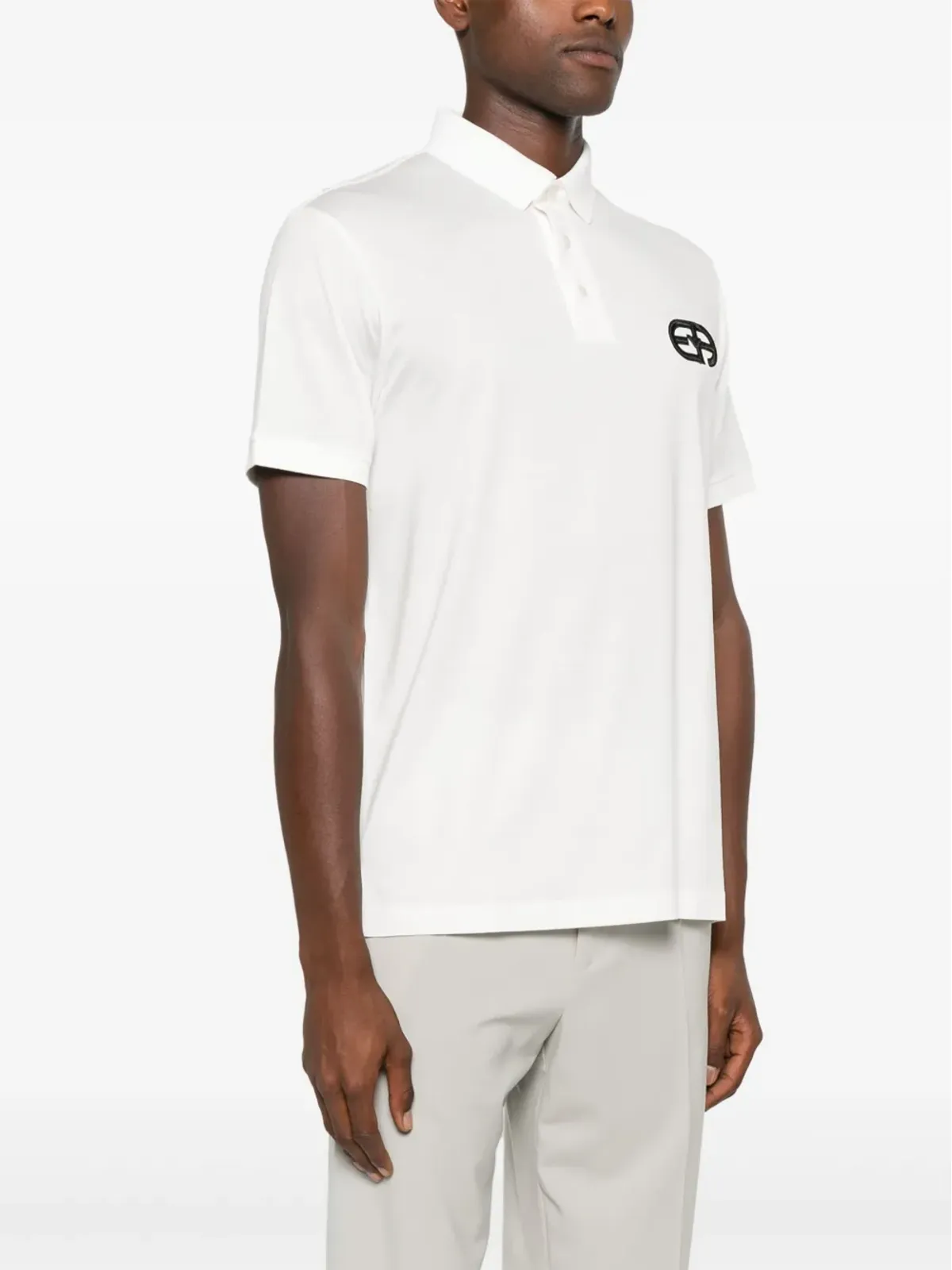 Emporio Armani ASV ジャージー ポロシャツ 白 - 画像3