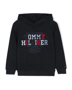 Tommy Hilfiger Junior 刺繍ロゴ入りフード付きパーカー - サムネイル1