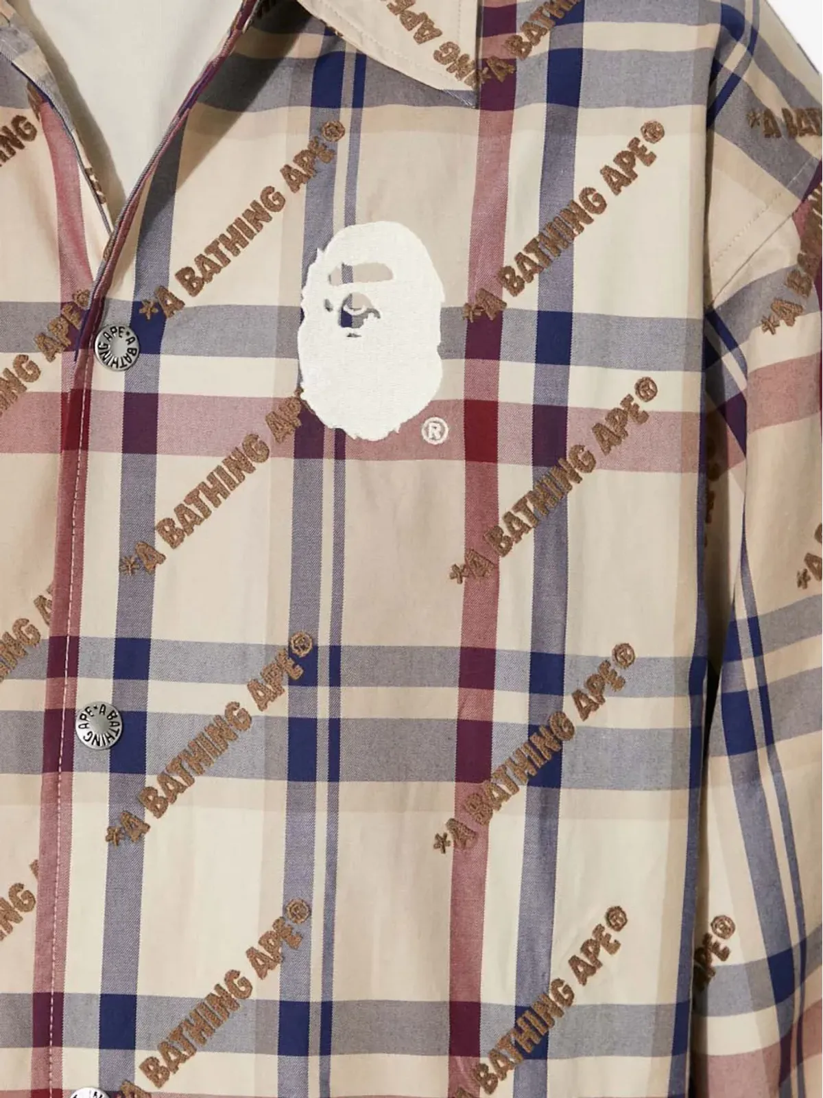A BATHING APE® ロゴプレート付きプレイドジャケット - 画像4