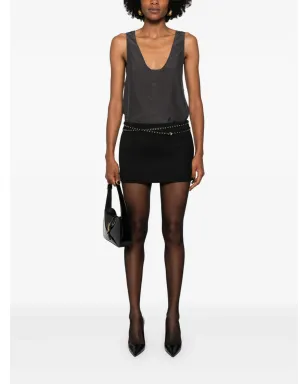 Saint Laurent ヘンリーネック シルク タンクトップ - グレー - サムネイル2