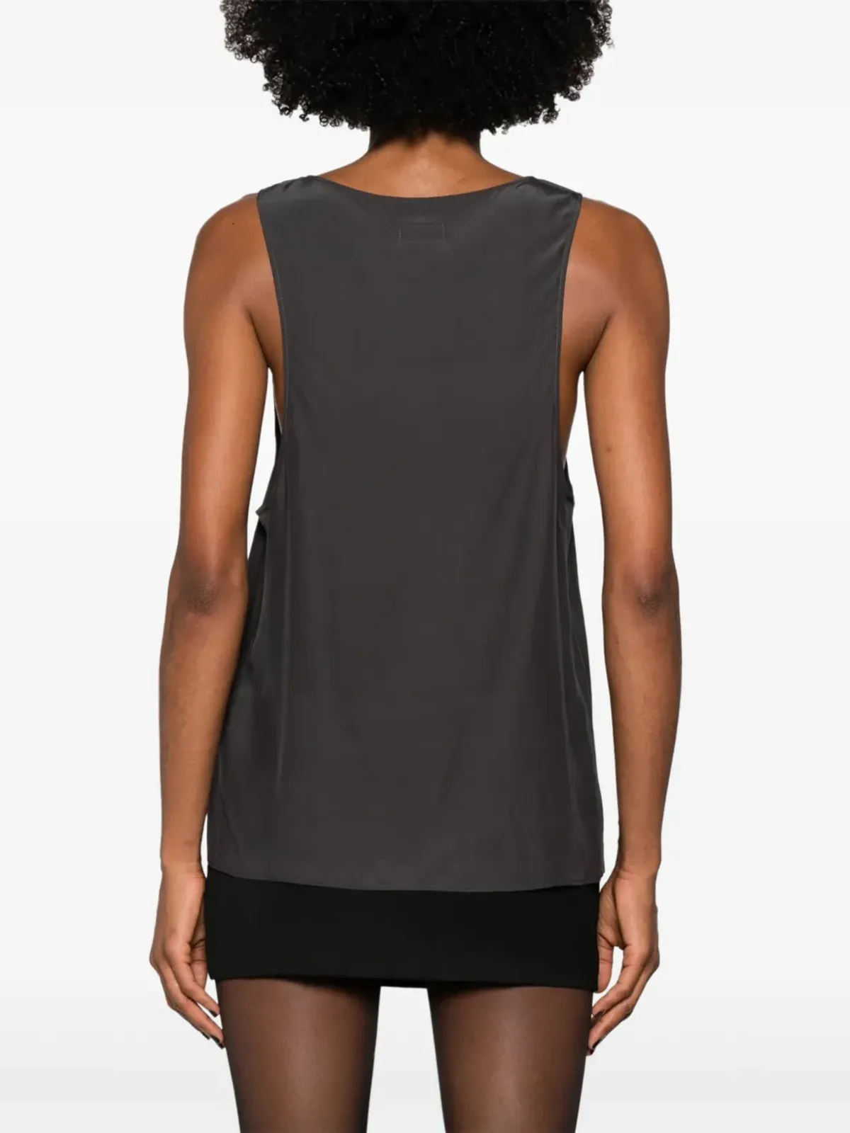 Saint Laurent ヘンリーネック シルク タンクトップ - グレー - 画像4
