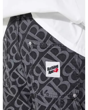 A BATHING APE® ロゴパターン カーペンタージーンズ ブラック - サムネイル5