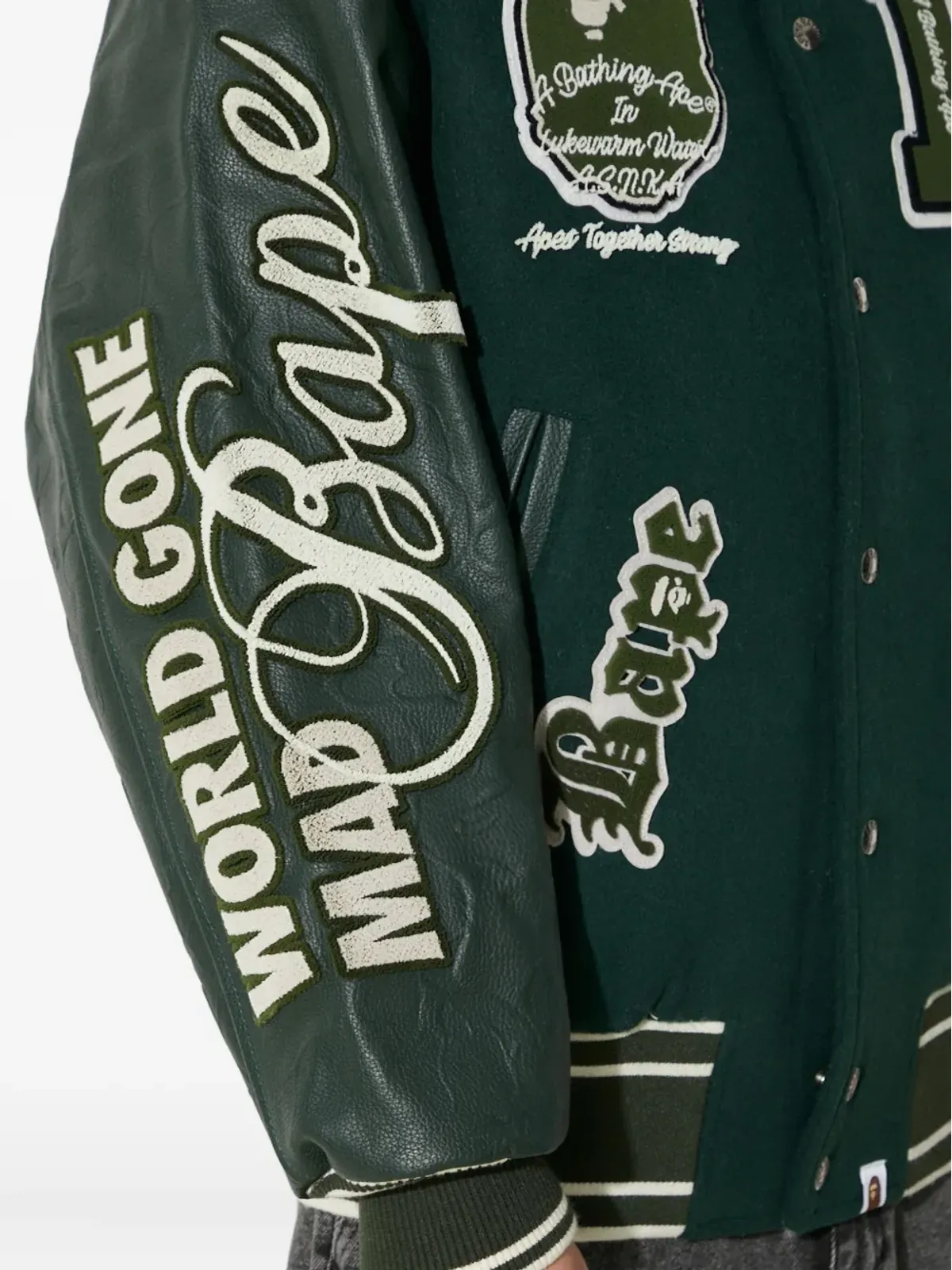 A BATHING APE® パネルド ヴァーシティジャケット - 画像5