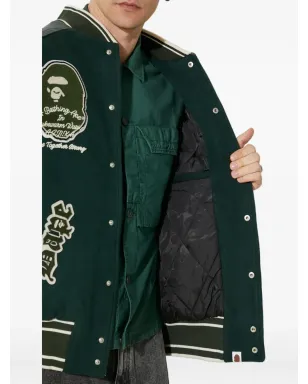 A BATHING APE® パネルド ヴァーシティジャケット - サムネイル2