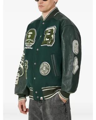 A BATHING APE® パネルド ヴァーシティジャケット - サムネイル3