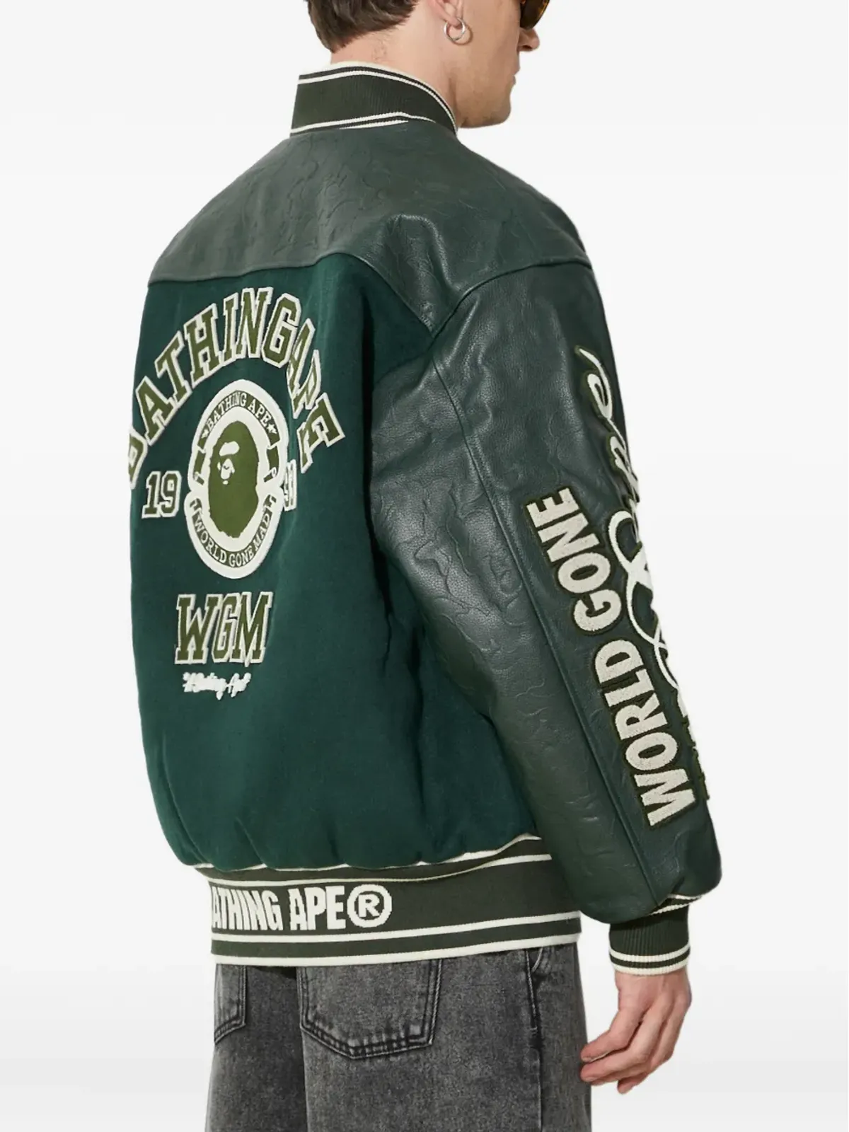 A BATHING APE® パネルド ヴァーシティジャケット - 画像4