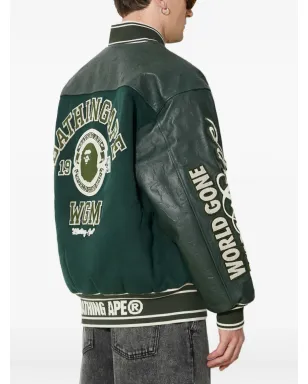 A BATHING APE® パネルド ヴァーシティジャケット - サムネイル4